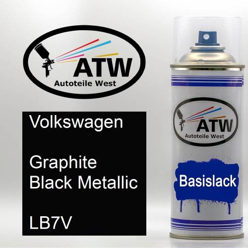 Volkswagen, Graphite Black Metallic, LB7V: 400ml Sprühdose, von ATW Autoteile West.